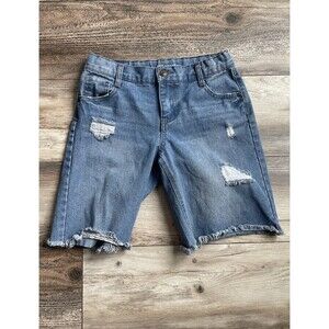Wallflower Girl Size 14 Raw Hem Distressed Denim Jean Shorts